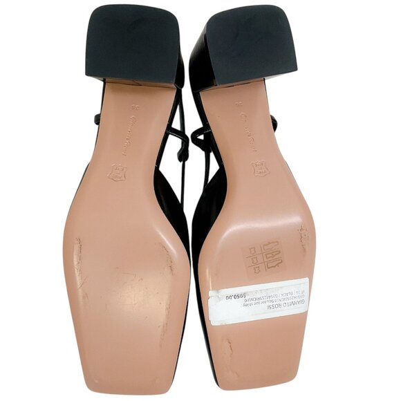 Gianvito Rossi Black Patent Leather Square Toe Slingback Pumps - Picture 7 of 10